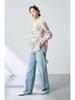 Ink Wash Silk Retro Print Shirt - Spring Slimming Henley Collar Cardigan Top