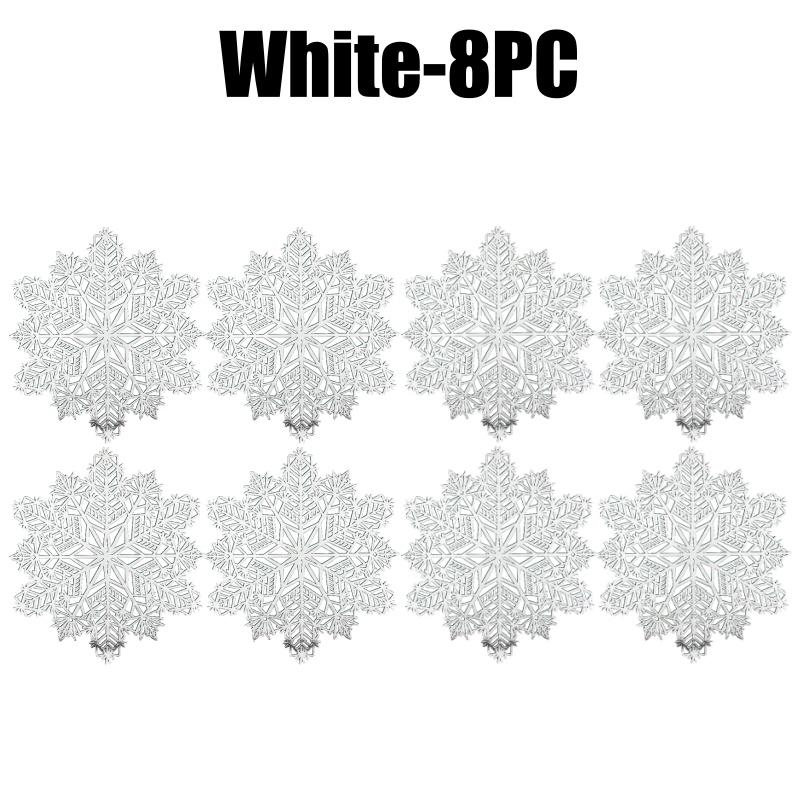 Holiday Snowflake Table Mats Christmas Vinyl Place Mats for Dining Table Wedding Decorative Kitchen Table Mats