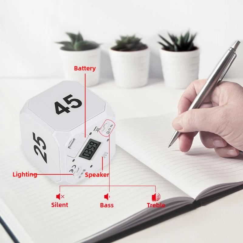 5-15-25-45 Minutes Cube Timers Gravity Sensor Flipping Preset Time Countdown Cooking Study Mini Digital Timer Hourglasses