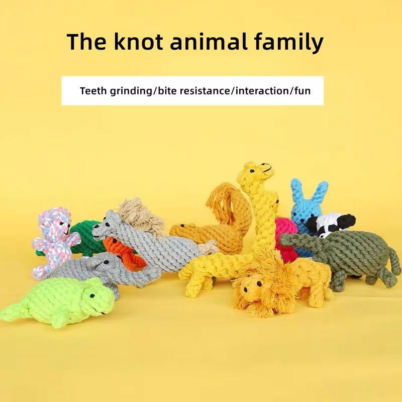New 1pcs Pet Dog Chew Toys Kitten Grinding Cleaning Teeth Puppy Cat Rope Knot Ball Toy Animal Playing Accessories Pet Products