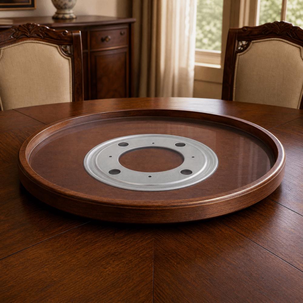 2pcs Round Shape Turntable Bearing Galvanized Swivel Plate Hardware Lazy Susan Bearing  Serving Tray Silver-8inch