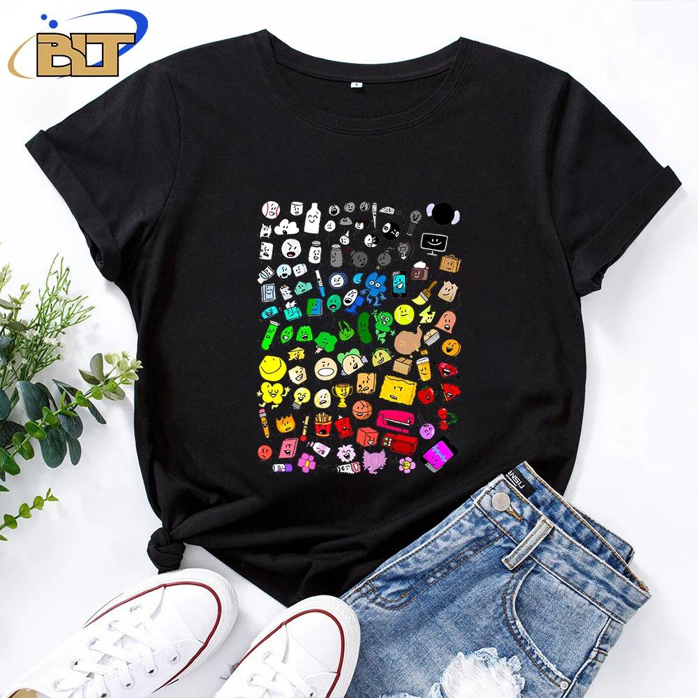 Inanimate Insanity All Characters Print Womens Classic TShirt Adult Novelty Short Sleeve Personality Casual Tops