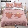 Cartoon Sloth Bedding Set for Bedroom Home Manga Style Sloth Print Duvet Cover Lazy Sleeping Australian Animal Soft Quilt Cover