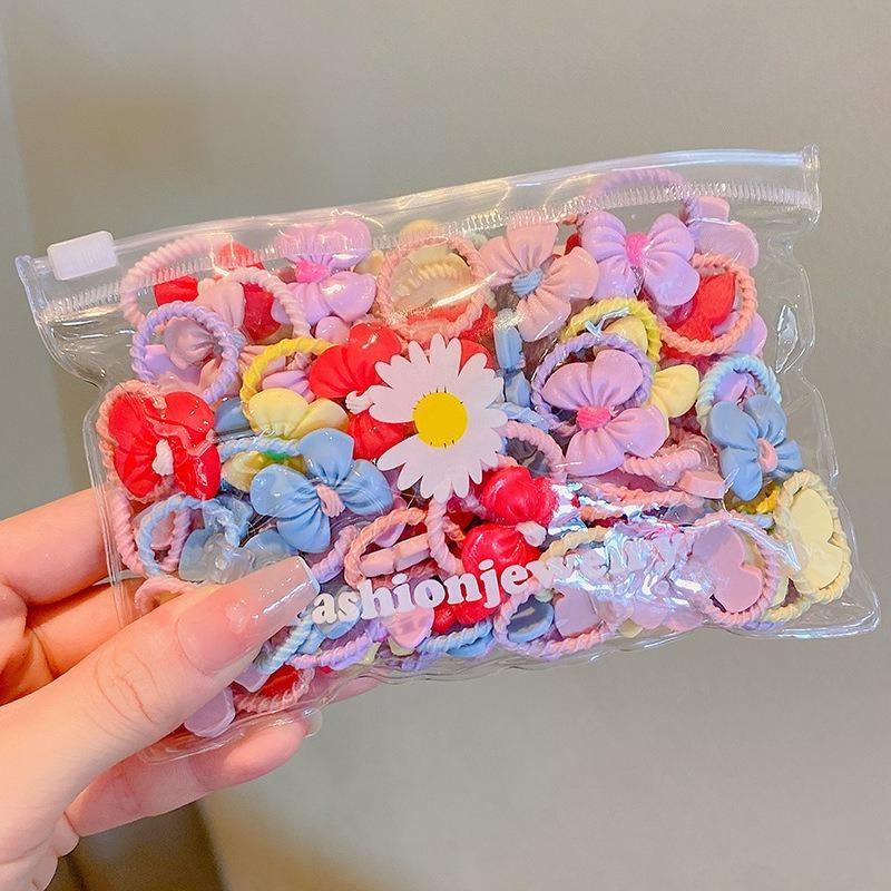 20 ks/sada Roztomilé čelenky do vlasů Dámské barevné elastické gumičky do vlasů, vhodné pro culíky a copy