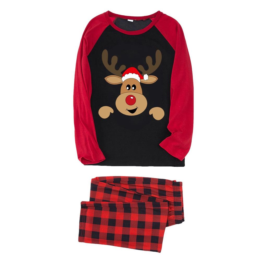 Weihnachtsdruck Süßes Familienset Schlafanzug, Hauskleidung, Familienset Langarm Oberteil Hosen Set