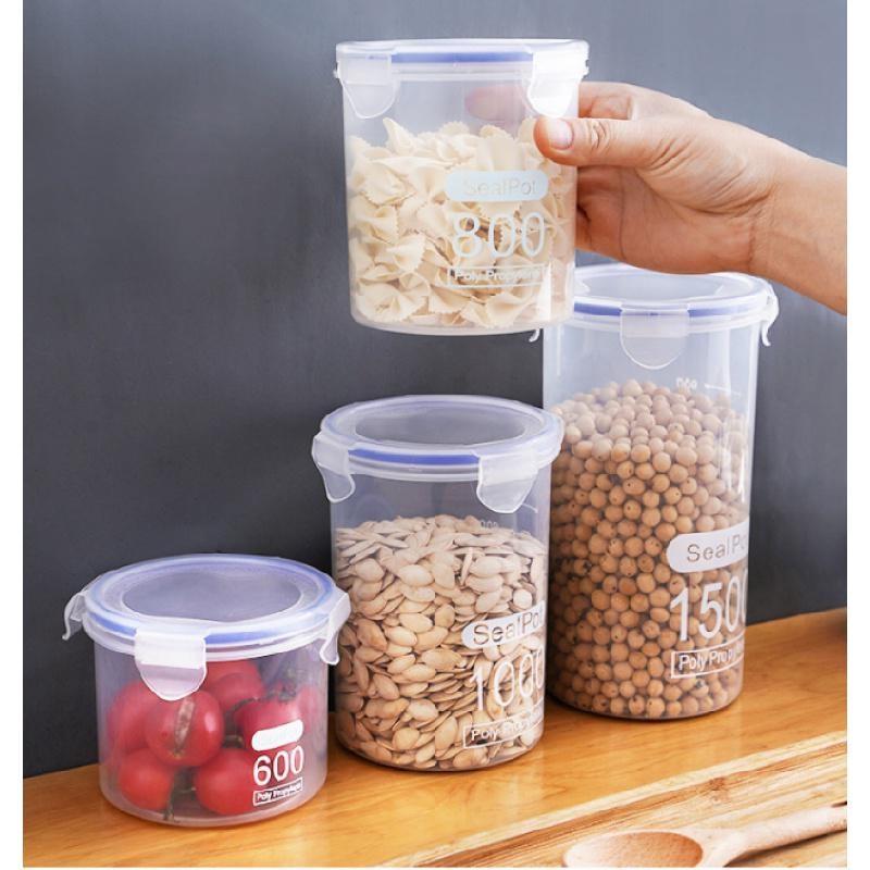 Große Vorratsbox für Lebensmittel, Vorratsbehälter, Plastikbehälter, Vorratsbehälter für die Küche, Vorratsbehälter für Getreide, versiegelte Behälter, Behälter für Utensilien, Blechdose
