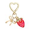 Handmade Strawberry Bowknot Keychain for Women and Girls Featuring Durable Alloy Material and Bright Colors