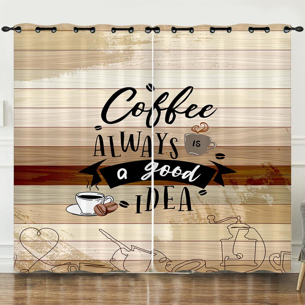 Штора Ретро Узор 3D Цифровая Печать Светонепроницаемая Штора Перфорированная Штора 2pcs*97cm*114cm*2