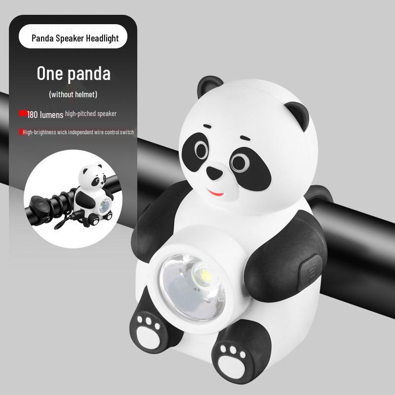 Children s Cartoon Panda Bicycle Light & Electric Horn for Night and Mountain Riding