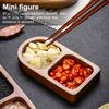 Wooden Divided Serving Tray Condiment Dish Multi Compartment Sauce Dishes for Snacks Appetizers Fruit Candy Elegant Wood Plates for Everyday Use