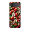 Transparent Phone Case For Samsung Galaxy Z Flip 3 4 5 6 7 Hard Folding PC Z Flip3 Flip4 Cover Summer Strawberry Flowers Print