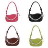 Street Style Pu Shoulder Bag With Pearl Chain For Daily Fashion