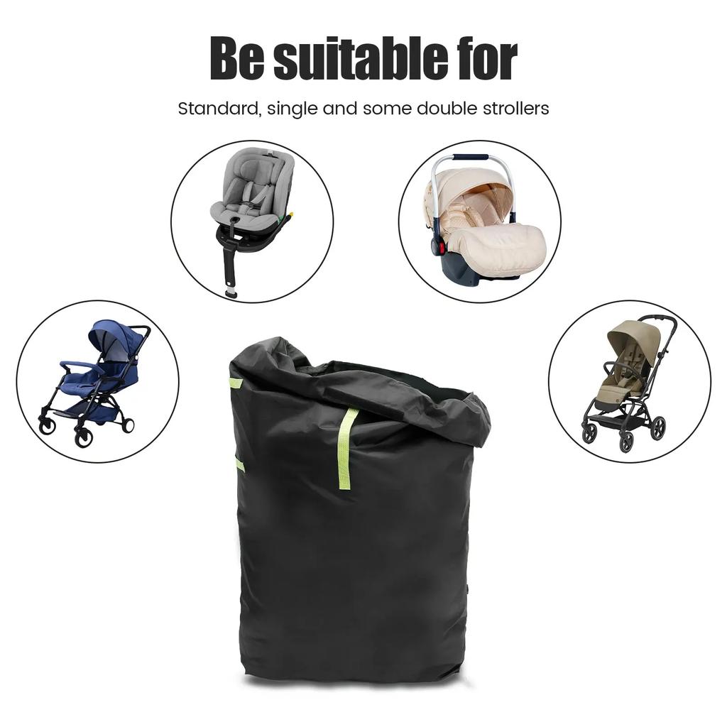 Large Stroller Cover Bag for Air Train Travel 420D Oxford Cloth Waterproof Gate Check Stroller Storage Bag with Adjustable Strap