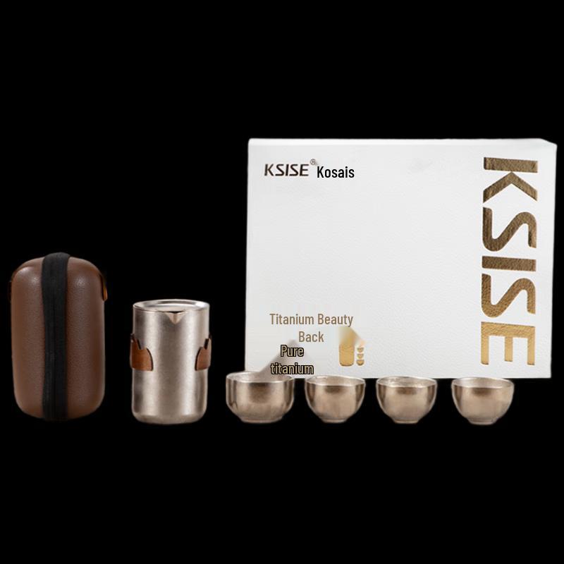 Kesaisi KTi2495LX Pure Titanium Travel Teapot & Teacup Set