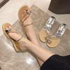Celebrity temperament toe silver comfortable sandals 2025 summer fashion niche design solid color casual sandals