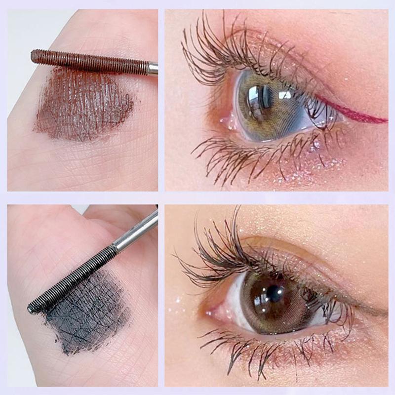 Metal Iron Lashes Mascara Waterproof Silk Fiber Mascara Black Long Curling Eyelash Extensions Non-Clumping Eyes Makeup Cosmetics