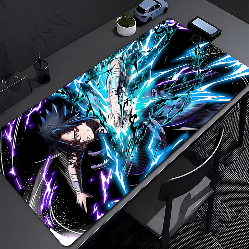Mouse Pad Naruto Sasuke Office Professional E-sports Gamer Speed Gaming Rubber Keyboard Pad Notbook Desk Mat Edge White Mousepad