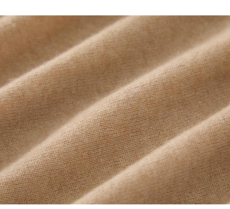 Women's V-Neck Cashmere & Mulberry Silk Cardigan - Solid Color, Loose Fit, Warm Knit Sweater Coat