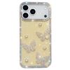 For iPhone 17 Pro Max Case Rhinestone Edge Pearl Butterfly Decor TPU+PC IMD Phone Cover
