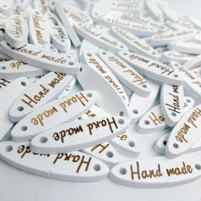 100 Pieces White Handmade Label Shaped Tags for