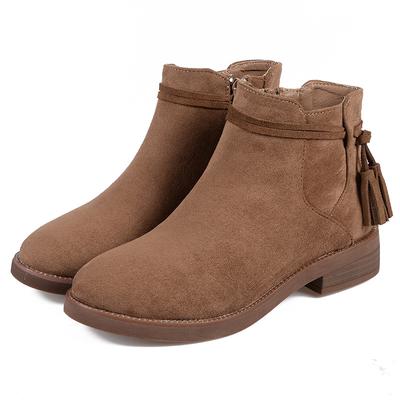 Ghete clasice de iarnă din piele întoarsă, ghete de zăpadă până la gleznă, călduroase, modă feminină, pantofi de damă, sosire nouă, branț de pluș, cizme de zăpadă 785