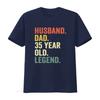 Retro Vintage Unisexs 35th Birthday Husband Dad 35 Year Old Legend Print Casual T Shirt Vintage Breathable Versatile