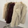 Winter Faux Fur Imitation Tan Lammfell Kurzer Mantel