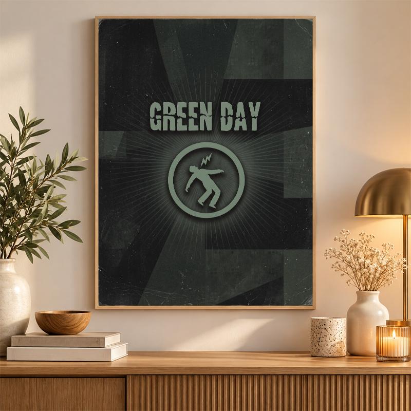 Green Day Kit pro malování diamanty 5D plné vrtáky DIY diamantová mozaika Nástěnná malba Domácí dekorace