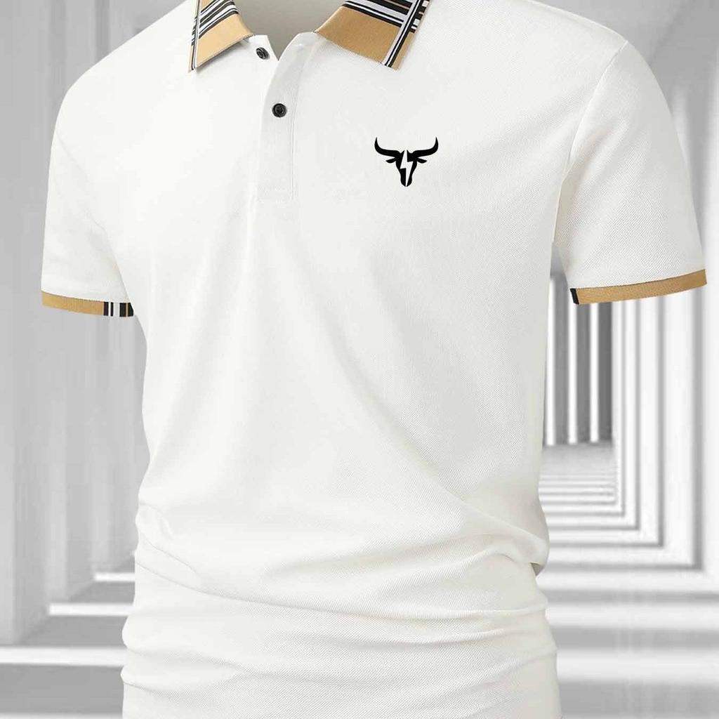 Herren Casual Poloshirts - Kurzarm Golfshirts für Herren Mode Arbeits T-Shirts Knöpfe Oberteile