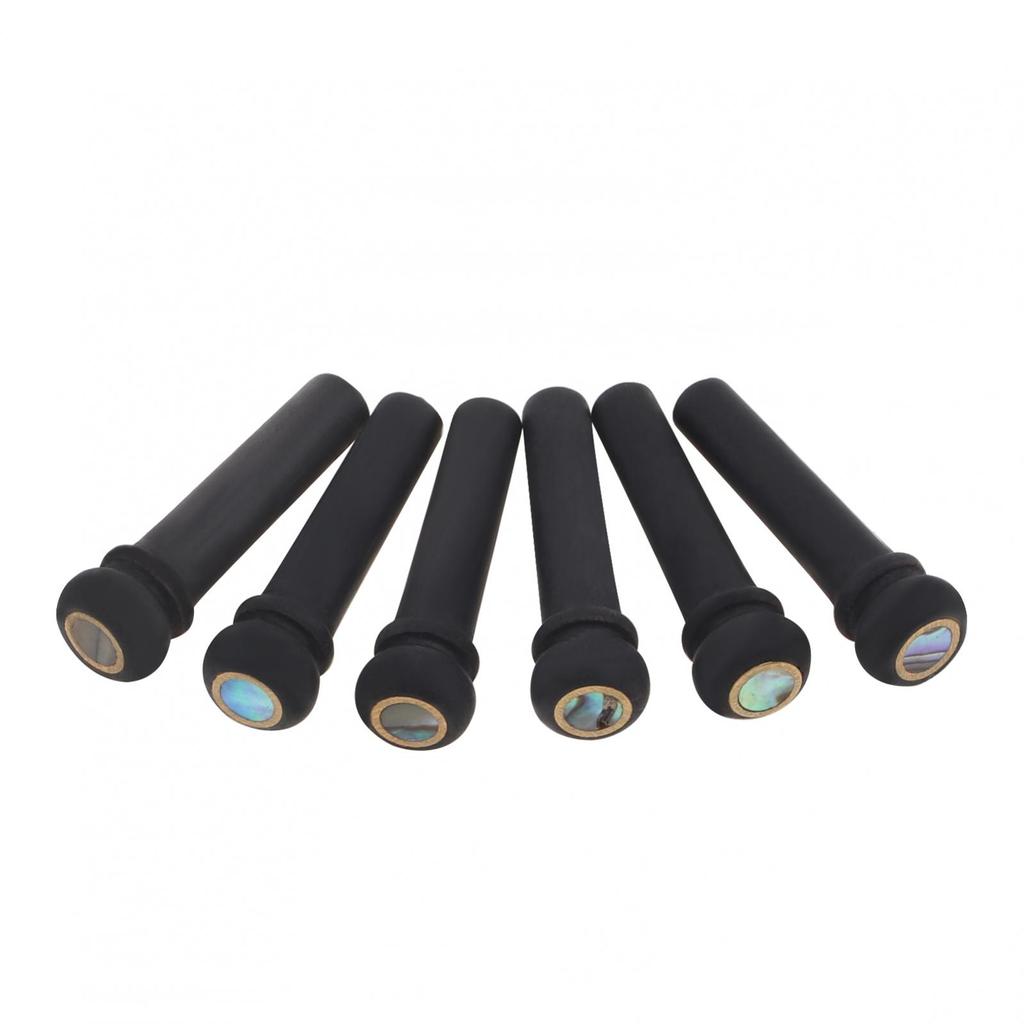 6 bucăți/lot știfturi din abanos pentru chitară, cu puncte mici de coajă de abalone