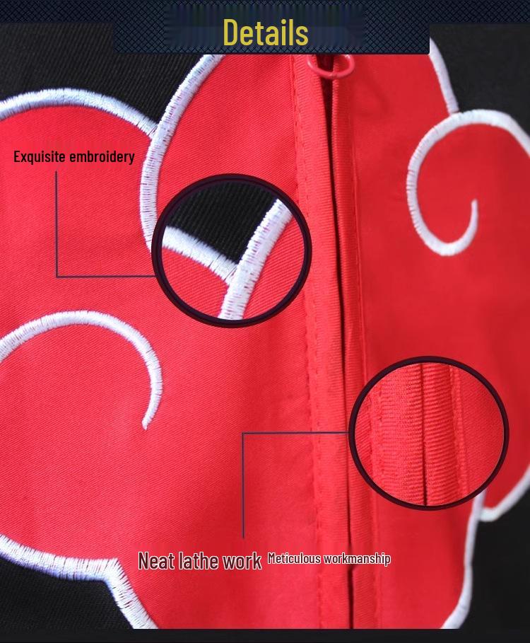 Plášť Akatsuki s červenými mraky - Uchiha Itachi, Sasuke & Čtvrtý Hokage Minato Cosplay Kostým