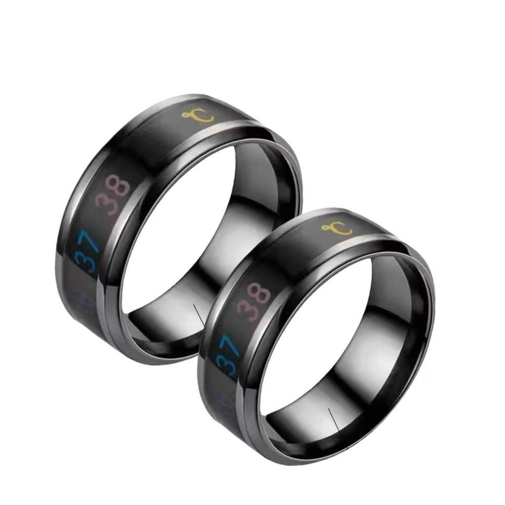 Titanium Steel Smart Color-Changing Temperature Ring for Men - Non-Fading Stainless Steel