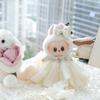 Bow Dress For 17cm Ropa Labubu Mini Doll Clothes Matching Pearl Hair Accessory Fahion Style Labubu V2/V3 Themed Outfit