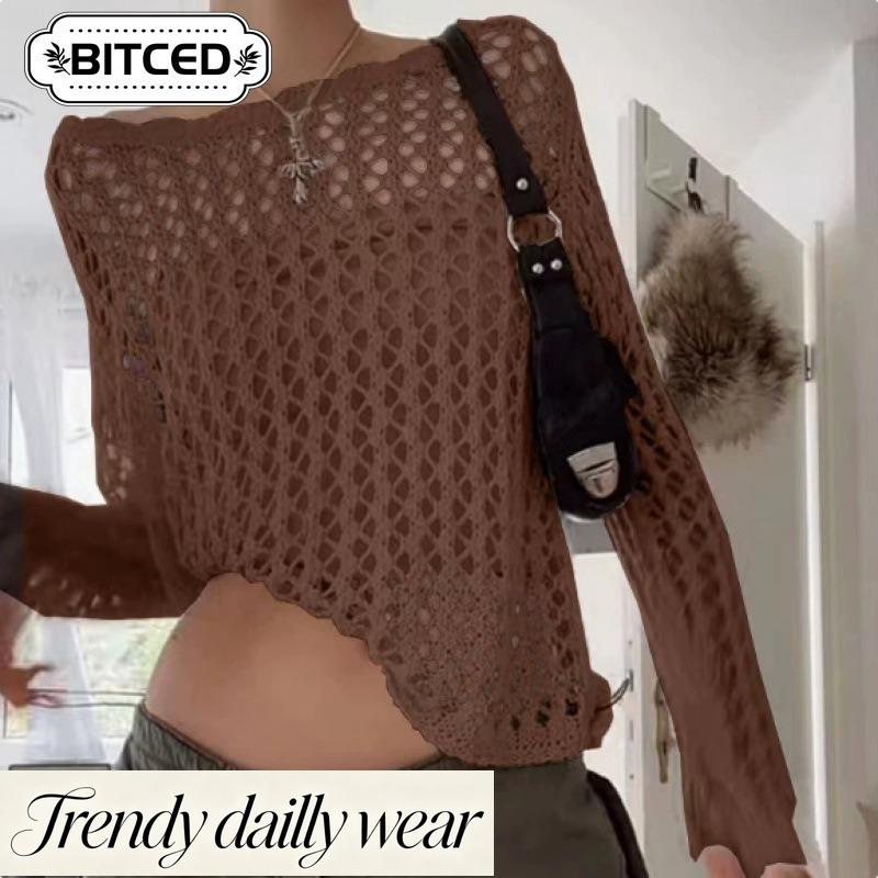 BITCED Damenmode, lässig, einfarbig, langärmelig, Blusen und Hemden