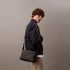New CALVIN KLEIN SS25 Cow Leather Crossbody Bags Men's Space Black 4D3029G-UB1