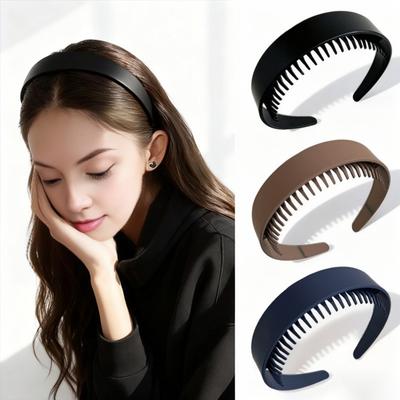 Damen-Stirnband Extra-Breit Anti-Rutsch-Zähne Kunststoff-Haarreif Starke Fixierung Haarbügel Gesicht Waschen Haar-Accessoire