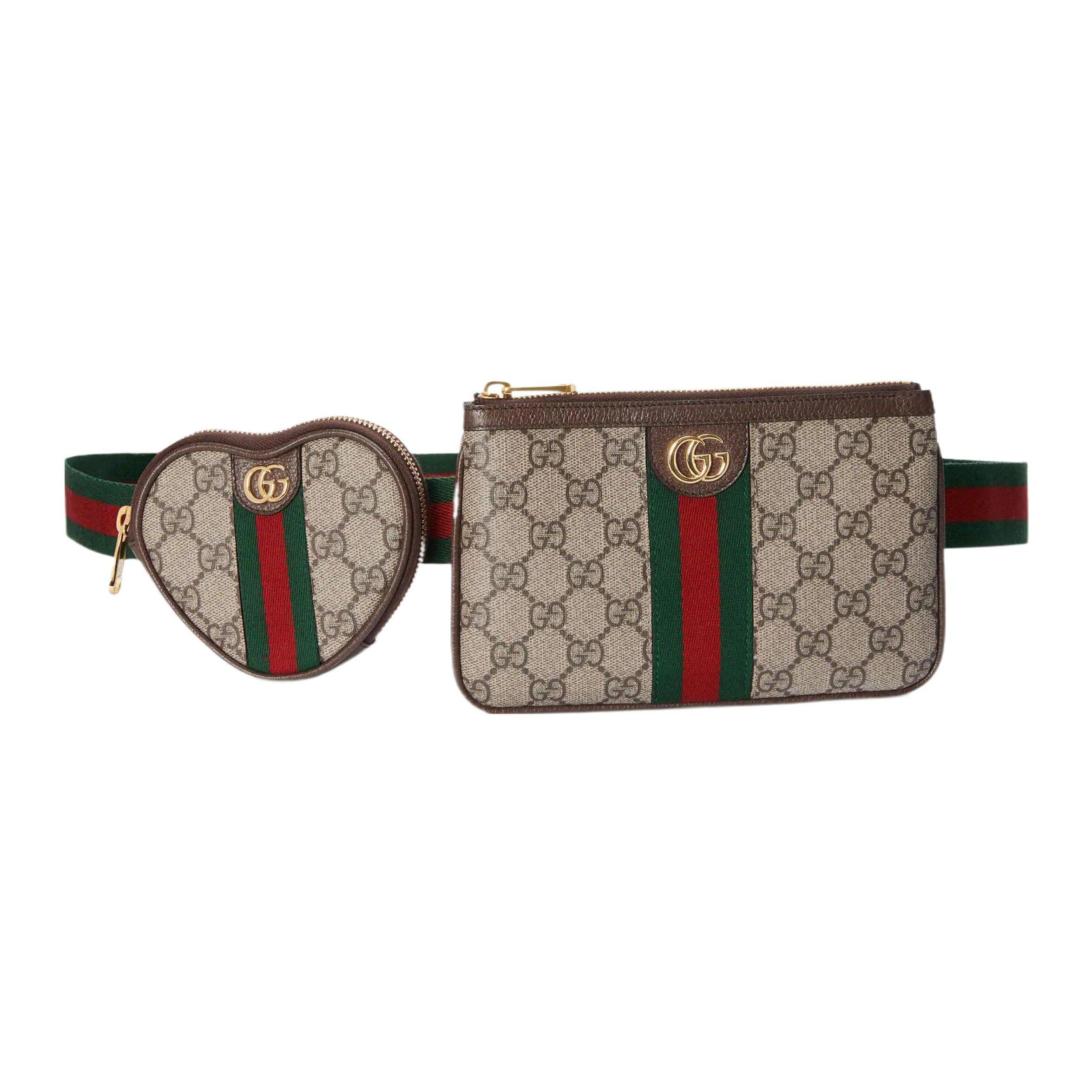 

Gucci Ophidia Classic Versatile Monogram Logo Stripe Web Zipper Pouch Leather Trim Heart Coin Purse Clutch Waist Bag Unisex bags 69880596IWG8745 Shopping Bag Set(Basic Set+Shopping Bag),75