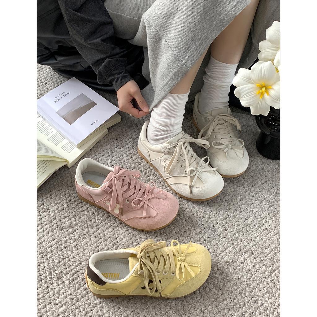 Popular Versatile Casual Little White Shoes Women's 2025 New Autumn Thin Baseplate Shoes Sports Shoes Retro Platform German Training Shoes