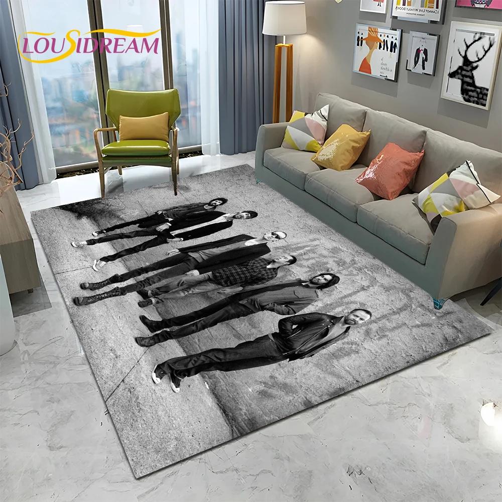 Tappeto Tappetino Decorativo 3D Retro Rock Band L-Linkin Park Logo per Casa Soggiorno Camera da Letto Divano Zerbino, Tappeto per Area Bambini Tappetino Antiscivolo