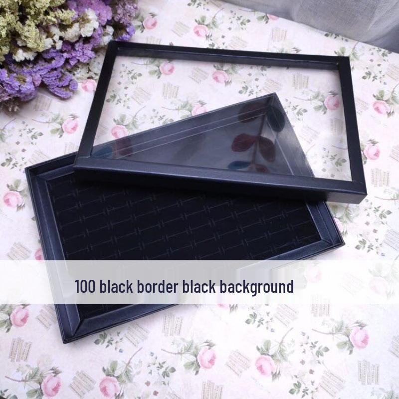 Jewelry Tray with Lid: Ring & Earring Holder Display Box Default