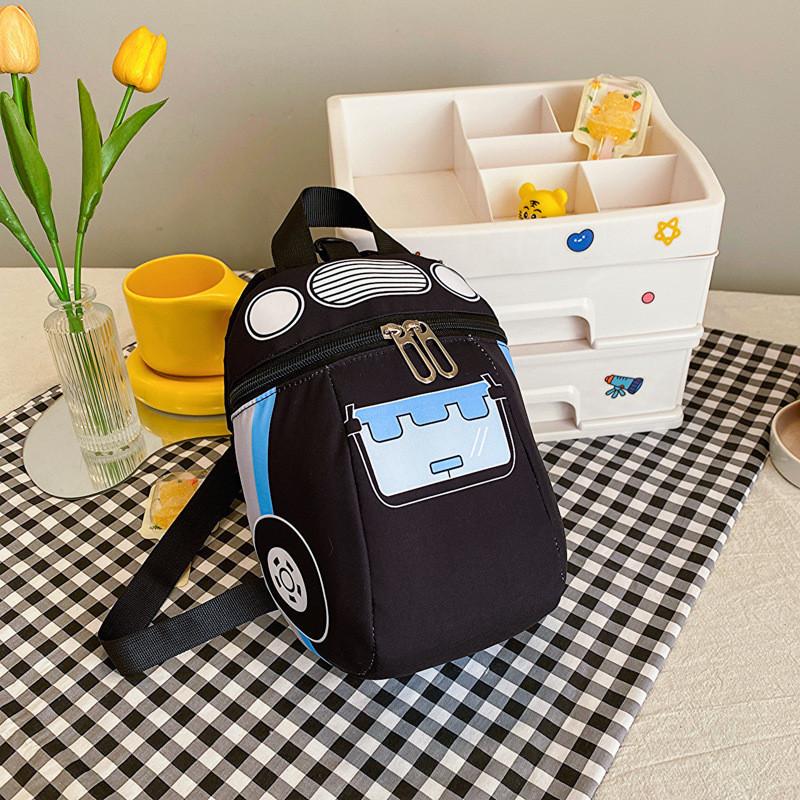 Adorable Korean Style Cartoon Car Kids Backpack For Boys And Girls With Durable Nylon Material