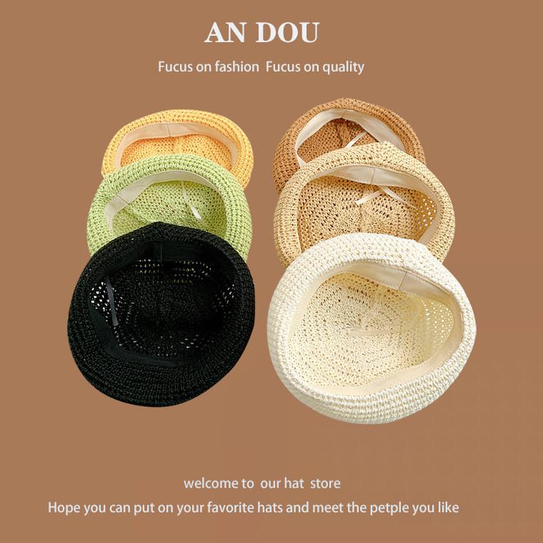 Vintage Breathable Inspired Woven Beret Hat For Summer Fashionable Artist Cap