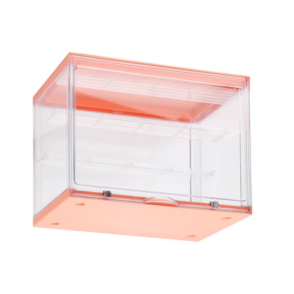 Doll Display Case Magnetic Stable Transparent Doll Showcase for Collectibles Action Figures Orange