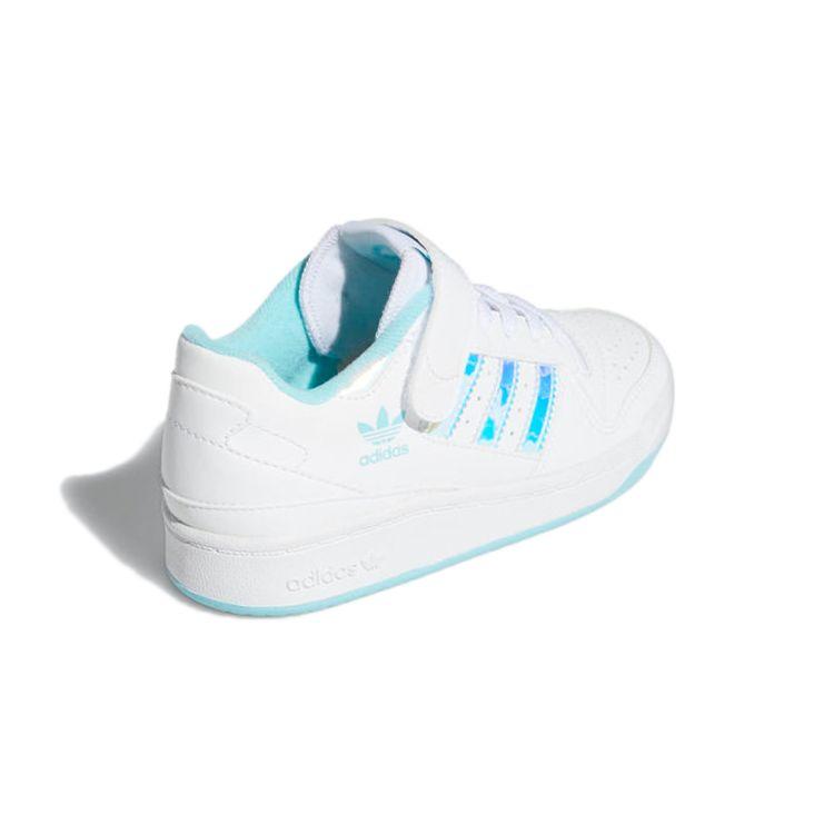 Adidas Originals Forum Iridescent Comfortable Versatile Low-Top Sneakers Kids Sneakers White Blue GZ8846
