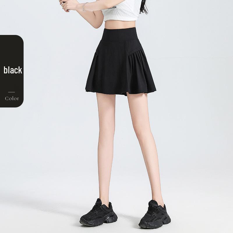 

Women s High-Waisted Sports Skort - Faux Two-Piece Yoga & Dance Fitness Shorts XXL чорний