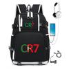 CR7 Printed Backpack Large Capacity Student Schoolbag Fashion Casual Travel Bag Lightweight Durable