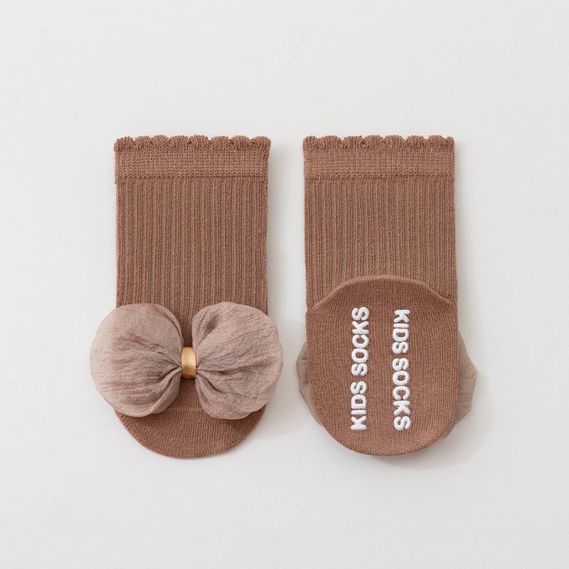 25 Pack Non-Slip Baby Floor Socks with Lace Bow - Spring & Autumn Style, Class A, Boneless, Loose Fit for Girls