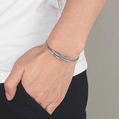 Stylish Unisex Fine Rib Personalized Open Bracelet