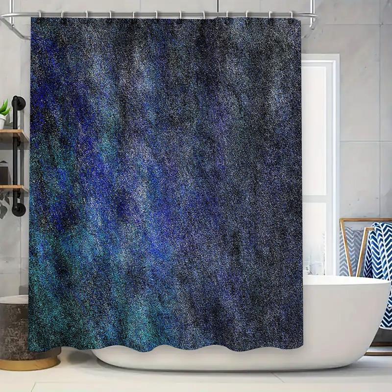 Monika Chen Blue Starry Night Galaxy Shower Curtain Celestial Space Universe Deep Blackout Bathroom Decor Waterproof Modern Art Home Textile