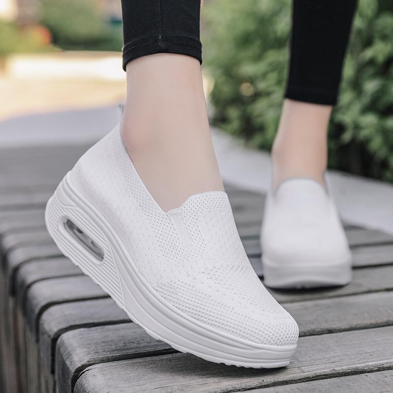 Sneakers Women's Sports Shoes Mesh Breathable Platform Tennis Casual Slip-On Ladies Walking Vulcanized Shoes